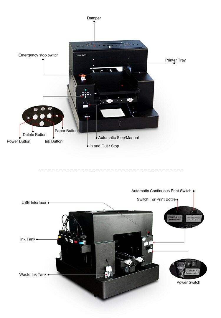 A3 DTG Printer Direct to Garment Printer T-shirt Printing Machine - GF3381